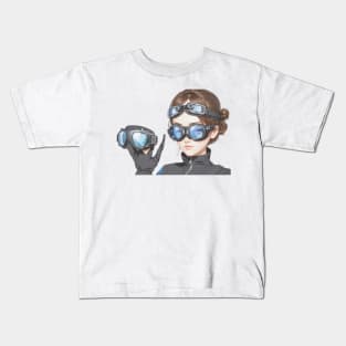 Girl with goggles Kids T-Shirt